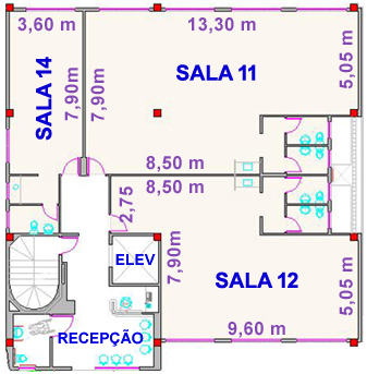 Planta baixa do nível térreo do Ed. Santa Mônica